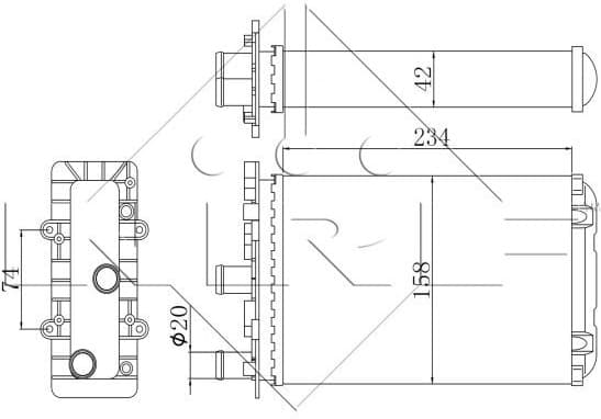 Heat Exchanger, interior heating EASY FIT 54321