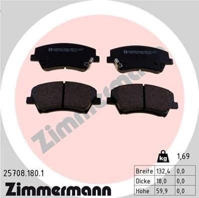 Brake Pad Set, disc brake 25708.180.1