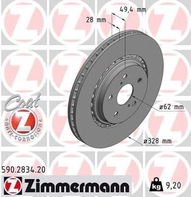 Brake Disc COAT Z 590.2834.20