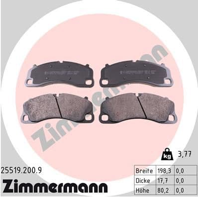 Brake Pad Set, disc brake pb:z 25519.200.9