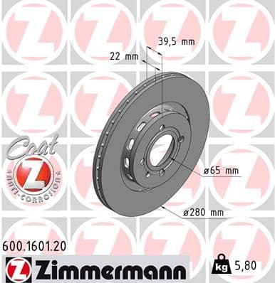 Brake Disc COAT Z 600.1601.20