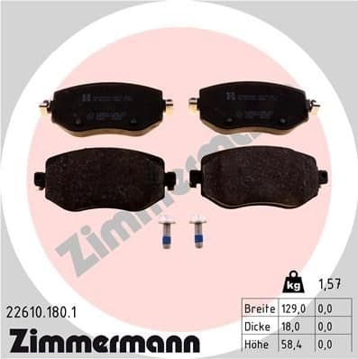 Brake Pad Set, disc brake 22610.180.1