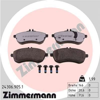 Brake Pad Set, disc brake rd:z 24306.905.1