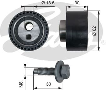 Tensioner Pulley, timing belt PowerGrip™ T41282