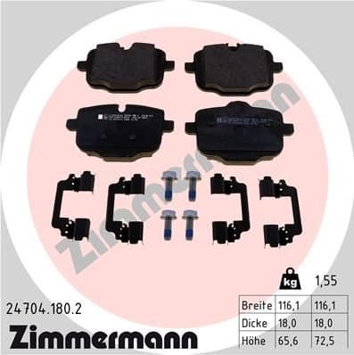 Brake Pad Set, disc brake 24704.180.2