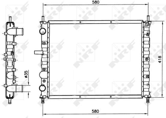 Radiator, engine cooling 58017