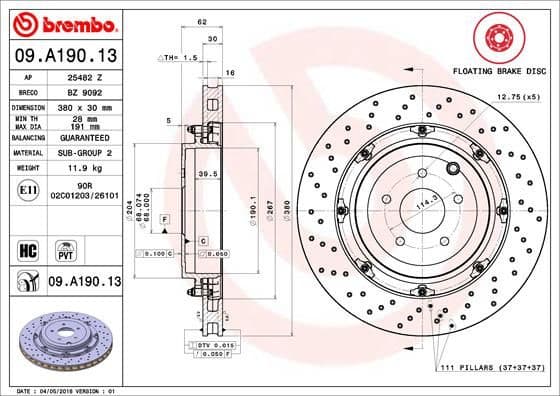 Brake Disc PRIME LINE - Floating 09.A190.13