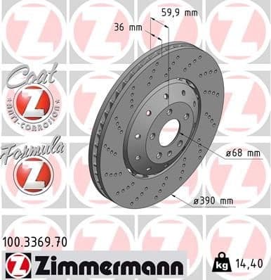Brake Disc FORMULA Z BRAKE DISC 100.3369.70