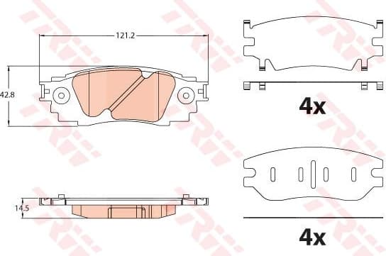 Brake pads rear, Top Quality GDB2183
