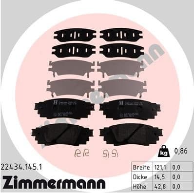 Brake Pad Set, disc brake 22434.145.1