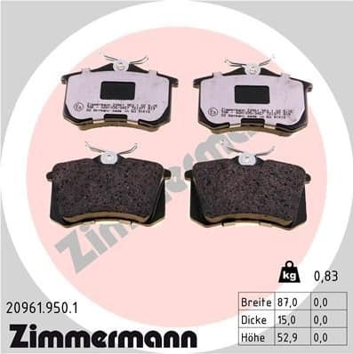 Brake Pad Set, disc brake rd:z 20961.950.1
