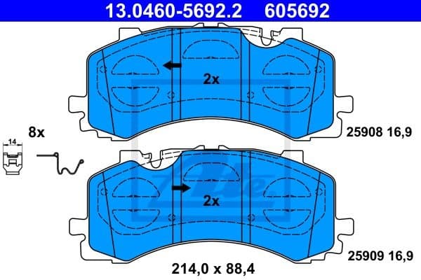 Brake Pad Set, disc brake 13.0460-5692.2