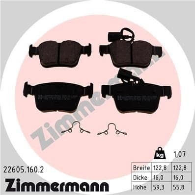 Brake Pad Set, disc brake 22605.160.2