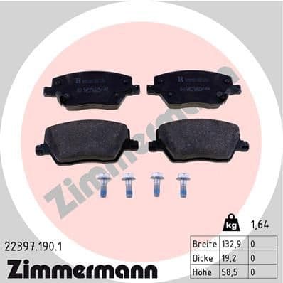 Brake Pad Set, disc brake 22397.190.1