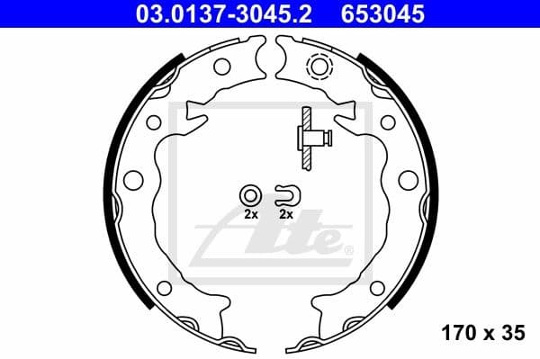 Brake Shoe Set, parking brake 03.0137-3045.2