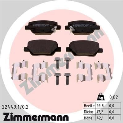 Brake Pad Set, disc brake 22449.170.2