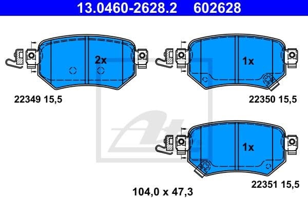 Brake Pad Set, disc brake 13.0460-2628.2