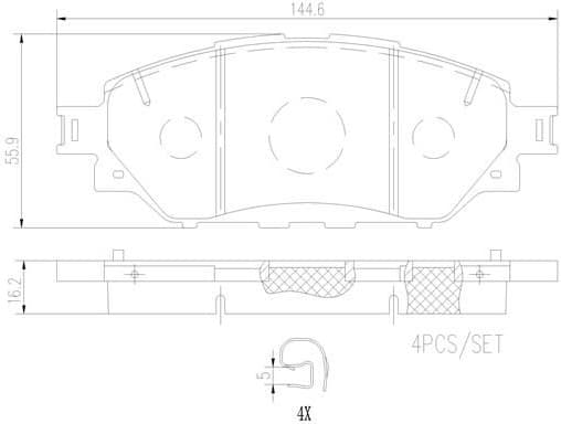 Brake Pad Set, disc brake PRIME LINE P83167