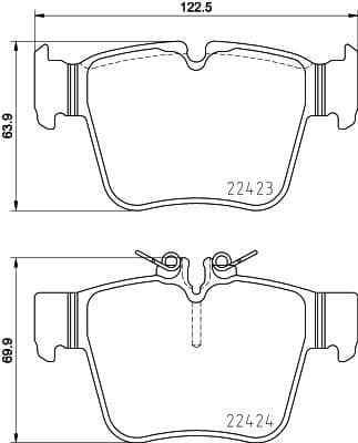 Brake pads rear, Top Quality P50133