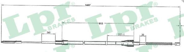 Cable Pull, parking brake C0950B