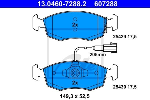 Brake Pad Set, disc brake 13.0460-7288.2