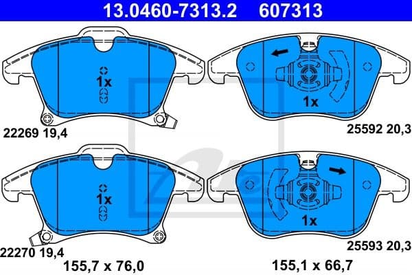 Brake Pad Set, disc brake 13.0460-7313.2