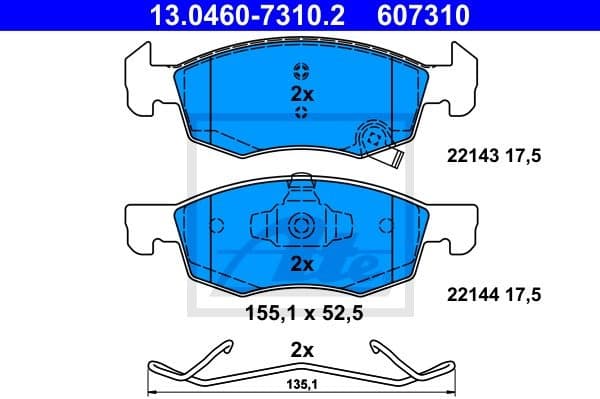 Brake Pad Set, disc brake 13.0460-7310.2