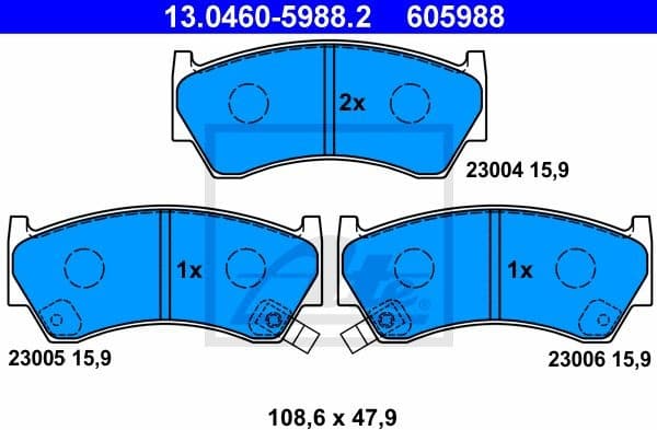 Brake Pad Set, disc brake 13.0460-5988.2