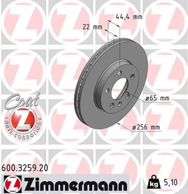 Brake Disc COAT Z 600.3259.20