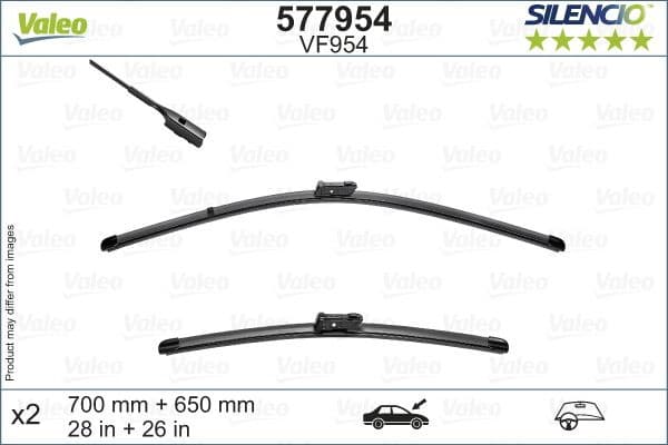 Wiper Blade SILENCIO FLAT BLADE SET 577954