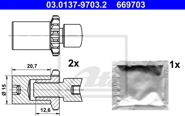 Accessory Kit, parking brake shoes adjusting nut 03.0137-9703.2