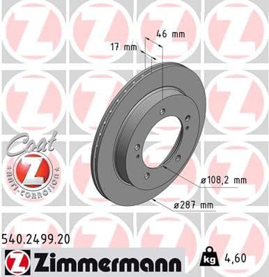 Brake Disc COAT Z 540.2499.20