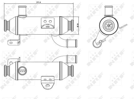 Cooler, exhaust gas recirculation 48008