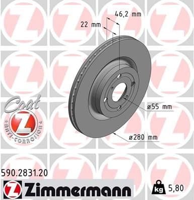 Brake Disc COAT Z 590.2831.20