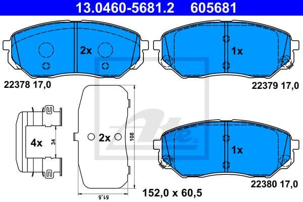 Brake Pad Set, disc brake 13.0460-5681.2