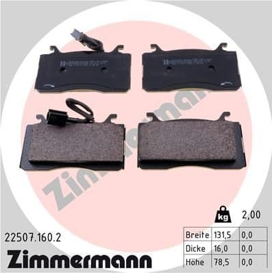 Brake Pad Set, disc brake 22507.160.2