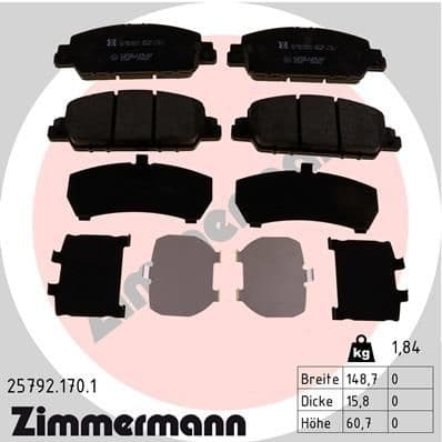 Brake Pad Set, disc brake 25792.170.1