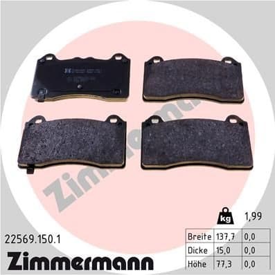 Brake Pad Set, disc brake 22569.150.1