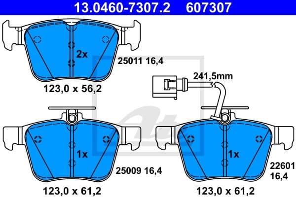 Brake Pad Set, disc brake 13.0460-7307.2