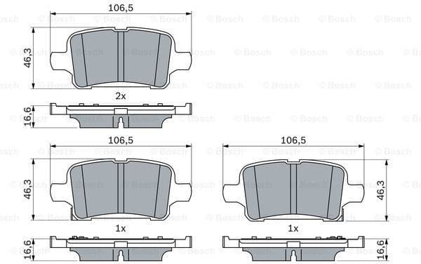 Brake Pad Set, disc brake 0986424839