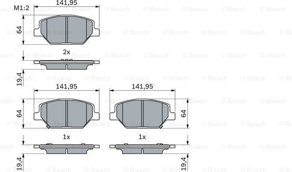 Brake Pad Set, disc brake 0986424869