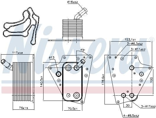 Oil Cooler, engine oil ** FIRST FIT ** 90802