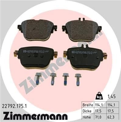 Brake Pad Set, disc brake 22792.175.1