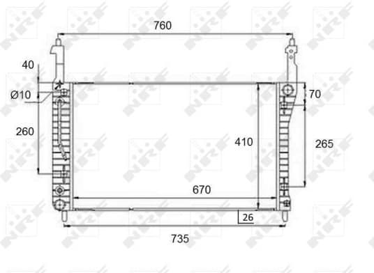 Radiator, engine cooling 58509