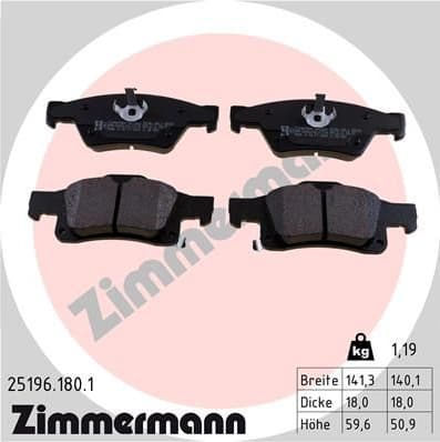 Brake Pad Set, disc brake 25196.180.1