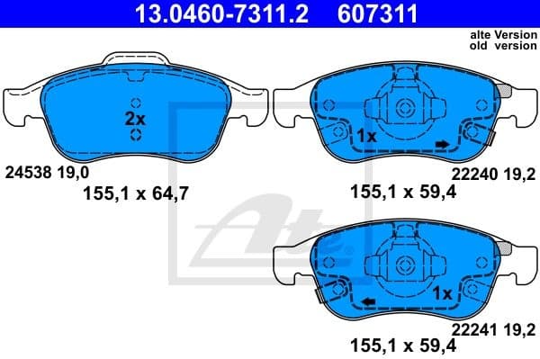 Brake Pad Set, disc brake 13.0460-7311.2