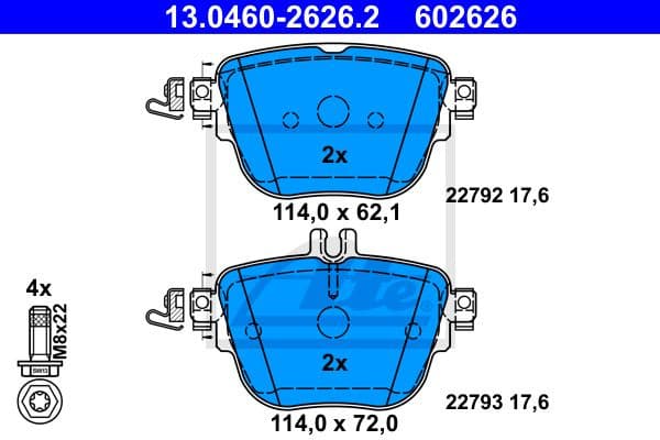 Brake Pad Set, disc brake 13.0460-2626.2