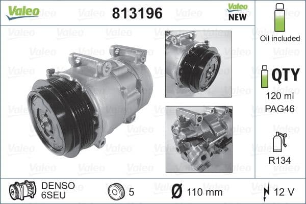 Compressor, air conditioning VALEO CORE-FLEX 813196