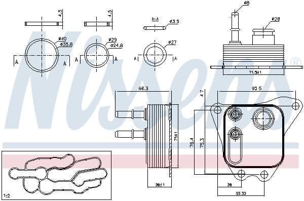 Oil Cooler, engine oil ** FIRST FIT ** 91122