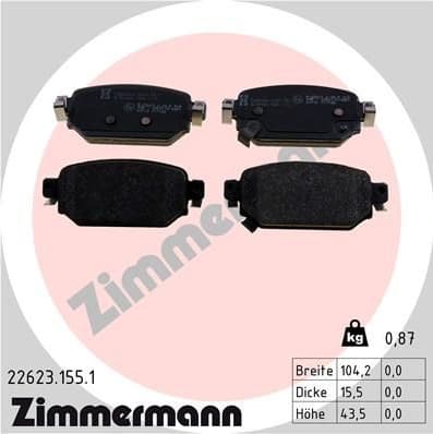 Brake Pad Set, disc brake 22623.155.1